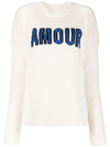 Zadig & Voltaire Malta We Amour Intarsia Merino Wool Sweater In White
