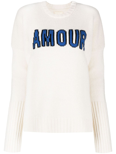 Zadig & Voltaire Malta We Amour Intarsia Merino Wool Sweater In Light_sugar