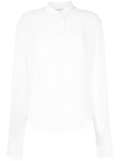 Philosophy Di Lorenzo Serafini Raw-edge Long-sleeve Shirt In White