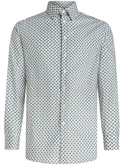 Etro Paisley-print Cotton Shirt In White