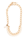 DOLCE & GABBANA CABLE-LINK FAUX-PEARL NECKLACE
