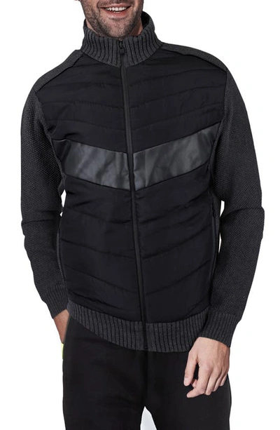 X-ray X Ray Lightly Insulated Full-zip Sweater Jacket In Black