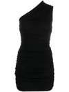 The Andamane Women's Draped One Shoulder Dress In Black