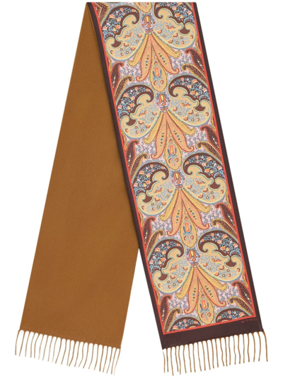 Etro Paisley-print Fringed Scarf In Red