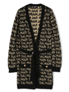 Balmain Intarsia-knit Long-sleeve Cardigan In Black