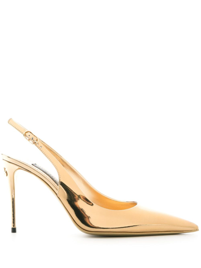 Dolce & Gabbana 100mm Pointed-toe Pumps In Silver