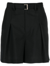 SACAI PLEATED BELTED SHORTS