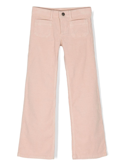 Bonpoint Kids' Junon Corduroy Flared Trousers In 핑크