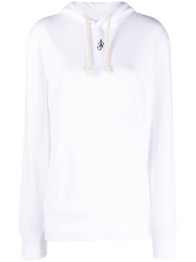 Jw Anderson Logo-embroidered Cotton Blend Hoodie In Default Title
