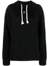 Jw Anderson Logo-embroidered Cotton Blend Hoodie In Black