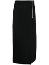 P.a.r.o.s.h Zip-up Wool Maxi Skirt In Black