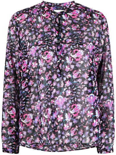Marant Etoile Maria Floral-print Cotton Shirt In Pink