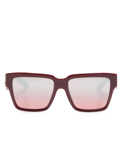 Dolce & Gabbana Logo-plaque Rectangle-frame Sunglasses In Rot