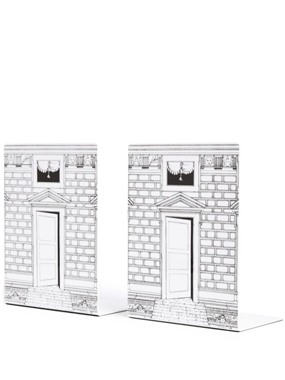 Fornasetti Porta Hand-painted Bookends In Bia