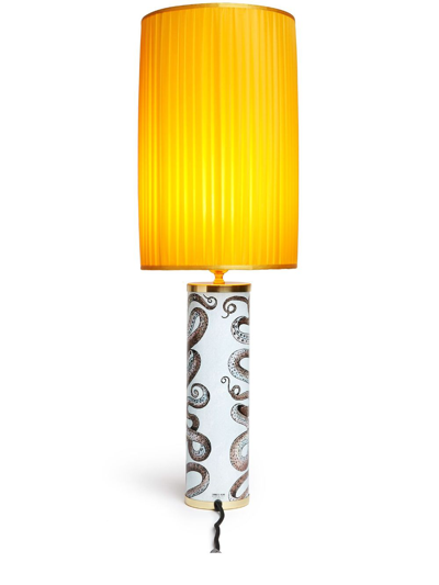 Fornasetti Cylindrical Pleated Lampshade In Yellow