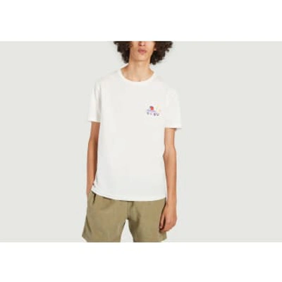 Olow Organic Cotton T-shirt Embroidered With Tonton Du Bled X Elsa Martino