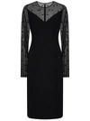 Givenchy Long Sleeve 4g Tulle Dress In Black
