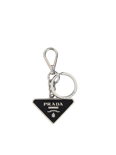 Prada Logo-plaque Clasp-fastening Keyring In Default Title