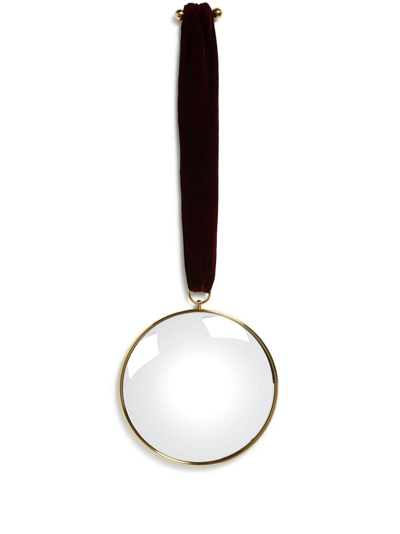 Fornasetti Convex Mirror With Velvet Ribbon In Black