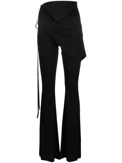 Andreädamo High-waisted Flared Trousers In Nero