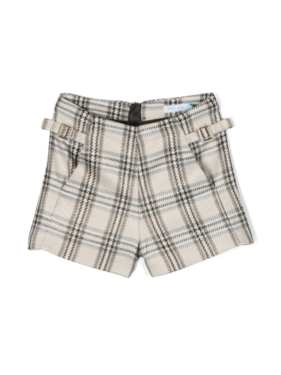 Abel & Lula Kids' Plaid-check Pattern Shorts In Neutrals