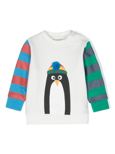 Stella Mccartney Babies'  Kids Boys Ivory Cotton Penguin Sweatshirt