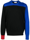 Ferragamo Men's Colorblock Cashmere Sweater In Black