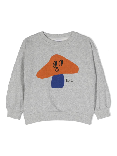Bobo Choses Kids' Mushroom-print Cotton Sweatshirt In Grey