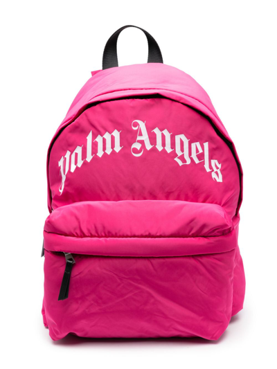 Palm Angels Logo-print Padded-straps Backpack In Pink