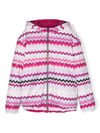 Missoni Zigzag-pattern Hooded Jacket In Pink