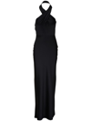 Veronica Beard Alberta Silk Halter Maxi Dress In Black