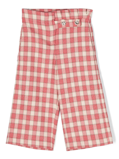 Abel & Lula Kids' Plaid-check Pattern Trousers In Red