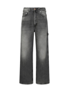 Haikure 'korea' Grey Jeans With Faded Effect And Logo Patch On The Back In Spider Black