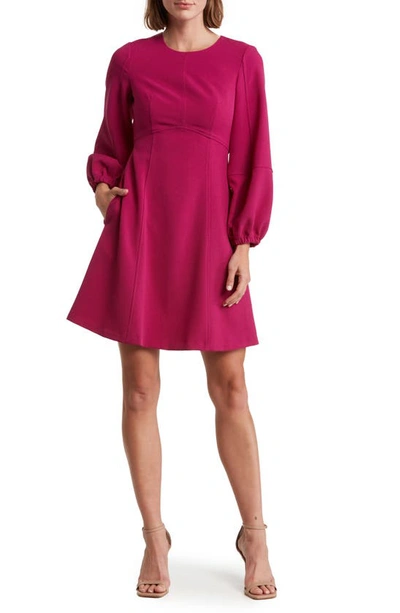Eliza J Long Sleeve A-line Dress In Magenta