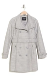 Guess Belted Trench Coat In Grey/ White