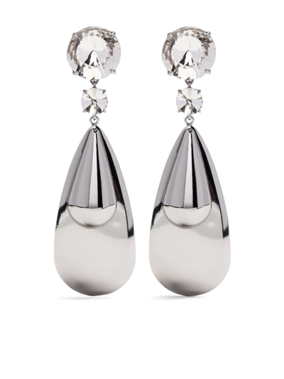 Area Crystal-embellished Teardrop Earrings In Metallic