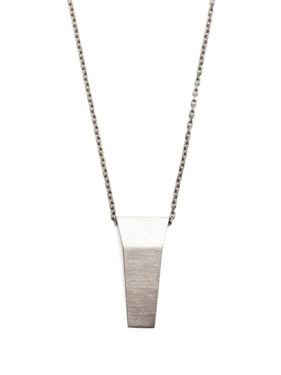 Rick Owens Logo-engraved Chain Necklace In 128 Palladium