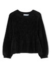 Abel & Lula Brushed-effect Knitted Jumper In Black