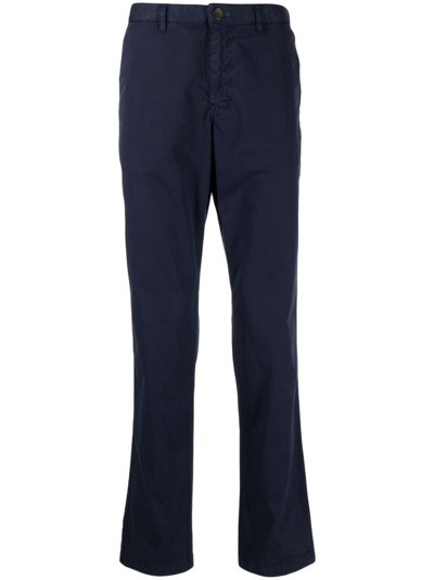 Ps By Paul Smith Logo-patch Twill Chinos In Blue
