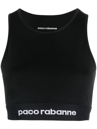 Rabanne Jersey Bodyline Sports Bra In Black