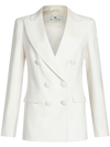 Etro Heart Double-breasted Textured Wool Blazer In White