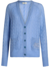 Etro Braided Pattern Cardigan In Blue