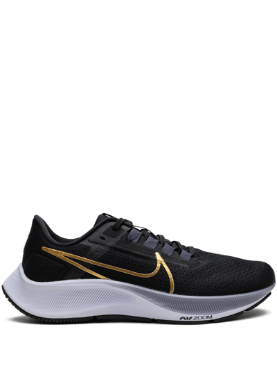 Nike Air Zoom Pegasus 38 Womens Fitness Workout Running Shoes In Schwarz