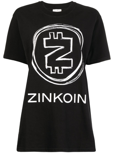 Natasha Zinko Logo-print Cotton T-shirt In Black