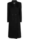 Alberto Biani Double-breasted Virgin-wool Coat In Black