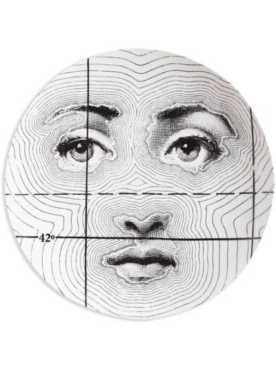 Fornasetti Tema E Variazioni N.99 Hand-painted Wall Plate In White