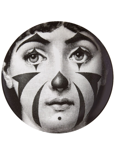 Fornasetti Tema E Variazioni N.122 Hand-painted Wall Plate In Black