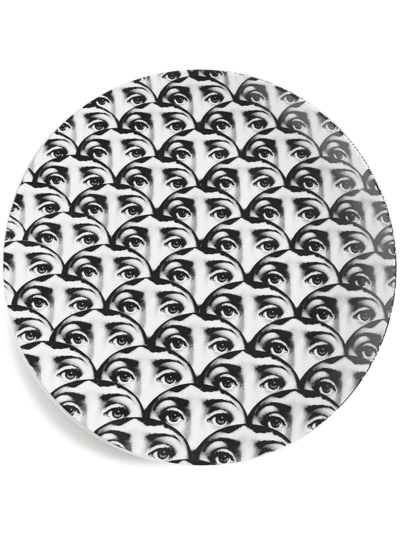 Fornasetti Tema E Variazioni N.224 Hand-painted Wall Plate In Bia