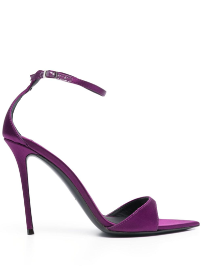 Giuseppe Zanotti 105mm Pointed-toe Satin Pumps In Purple