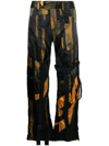 LOUISA BALLOU ABSTRACT-PATTERN CARGO TROUSERS